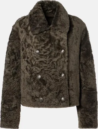 Brunello Cucinelli Giacca doppiopetto cropped in shearling