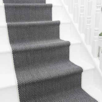 Runrug Stair Runner Carpet - Reversible & Durable, 2mm - Coastal in Black | Size: 60 cm x 480 cm