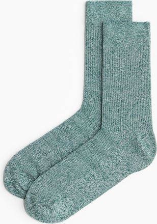 H&M Gerippte Socken - Gr&uuml;nmeliert