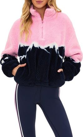 Beach Riot Leona Fleece Half Zip Sweatshirt in Snowy Peaks at Nordstrom, Size X-Large