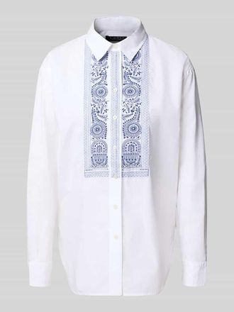 Lauren Ralph Lauren Relaxed Fit Hemdbluse aus reiner Baumwolle Modell Vivancio in Weiss, Gr&ouml;&szlig;e L