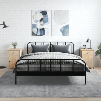 vidaXL Vidaxl - Mesitas Noche 2 Uds Madera Contrachapada Color Roble 40x42x60cm