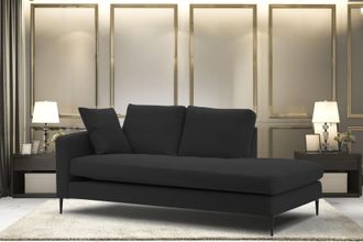 HOME AFFAIRE Recamiere »Cozy Chaiselongue, Masse B/T/H: 195/97/80 cm« mit losen Kissen und Metallbeinen, Armlehne links oder rechts wählbar