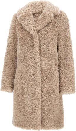 Herno Curly Alternative Fur Coat - Dames - Mantel - Beige - XL - Katoen - Jassen