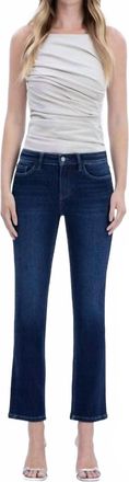 Flying Monkey Carlene Mid Rise Slim Straight Ankle Jeans In Dark Wash
