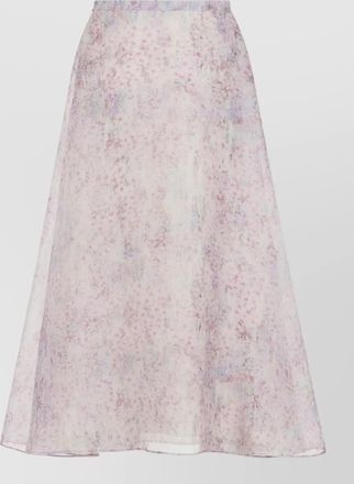 Alberta Ferretti organza midi skirt floral pattern