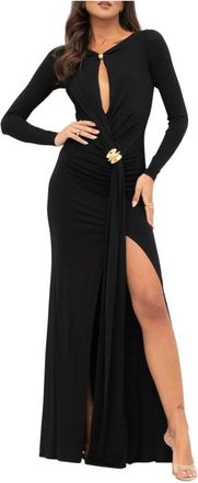 Elisabetta Franchi Longuette Jurk - Dames - Avondkleed - Zwart - L - Kleedjes