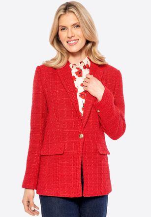 Wittchen Damesjas in Rode Polyester Boucl&eacute; Stof