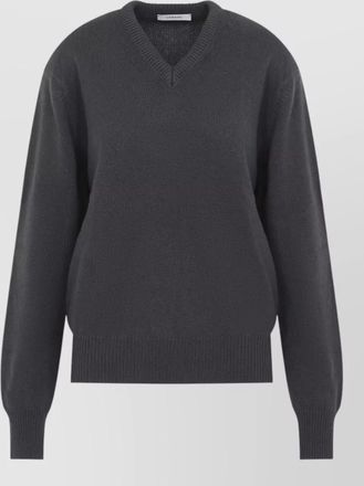 Christophe Lemaire cashmere ribbed v-neck relaxed-fit sweater