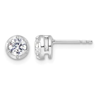 Diamond2Deal 14k White Gold 5/8 ct Lab Grown Diamond Solitaire Stud Earrings VS Clarity, D-E Color