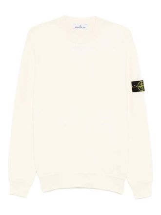 Stone Island Sweater met logopatch - Beige