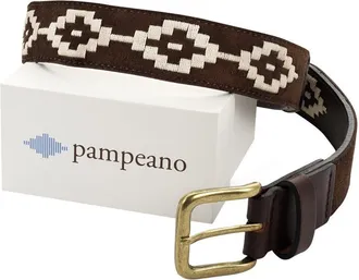 Pampeano Confianza Suede Belt in Brown/cream at Nordstrom, Size 38