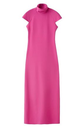 Mango Cap Sleeve Open Back Dress in Fuchsia at Nordstrom, Size Medium