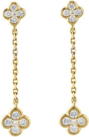 Effy Diamond Clover Linear Drop Earrings in White at Nordstrom Rack