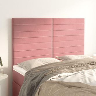 vidaXL Cabeceros 4 Unidades Terciopelo Rosa 72x5x78/88 Cm Vidaxl