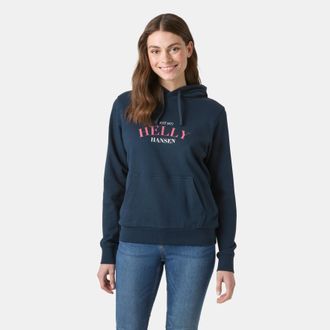 Helly Hansen Kapuzensweatshirt HELLY HANSEN W CORE GRAPHIC HOODIE, Damen, Gr. XL, navy, Obermaterial: 100% Baumwolle, Sweatshirts Kapuzensweatshirt, mit Kapuze, f&uuml;