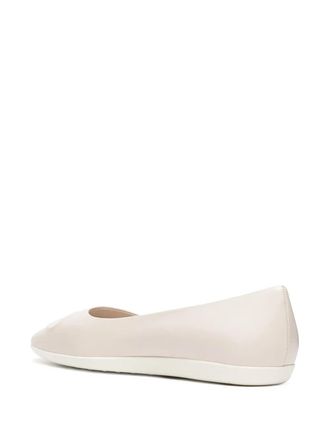 Ferragamo Gancini Ballerina Flat - White