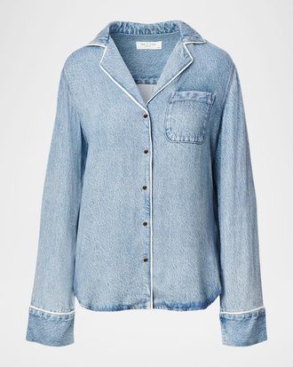 Rag & Bone Miramar Slink Long-Sleeve Lounge Shirt