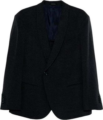 Giorgio Armani Pinstripe Single-Button Blazer - Heren - Blazers - Blauw - XL - Jassen
