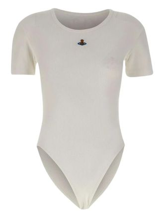 Vivienne Westwood orb-embellished ribbed bodysuit - White