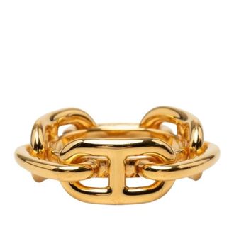 Herm&egrave;s Pre-owned Regate Scarf Ring - Dames - Pre-owned - Geel - Maat: ONE Size