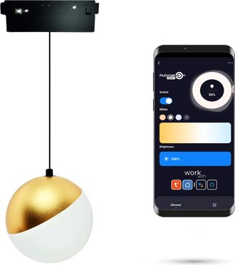 OEM L&aacute;mpara Colgante Led Wifi Zigbee Color Oro De 10 W Para Rieles Magn&eacute;ticos Smart Track 48 V Cc, Regulable Entre 3000 Y 5000 K