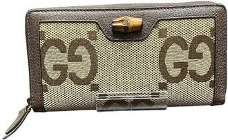 Gucci Brown Bamboo Long Wallet (Bi-Fold) (Pre-Owned)
