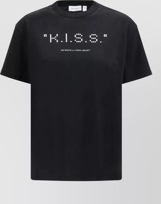 Off-white kiss quote printed cotton t-shirt