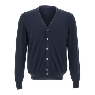 Gran Sasso Cardigans, male, Blue, Size: 2XL V-Neck Cardigan