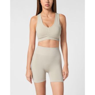 Plein Sport Seamless Wide Straps Sport Bra Logo Women in Darkgrey at Nordstrom, Size Xx-Large Eu