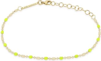 Zo&euml; Chicco Womens Tube Bar Chain Bracelet In Yellow Enamel