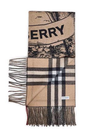 Burberry Womens Cashmere Scarf Gallant Knight Archive Beige Scarfs