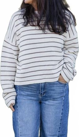 Wishlist Striped Drop Shoulder Sweater Top In Natural Stripe