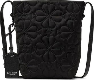 Kate Spade New York Tilly Quilted Fabric Small Crossbody Wallet Womens Handbags Nightshade, Leather