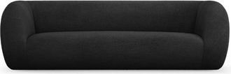 Cosmopolitan Design Sof&aacute; 3 plazas de tejido boucl&eacute; negro