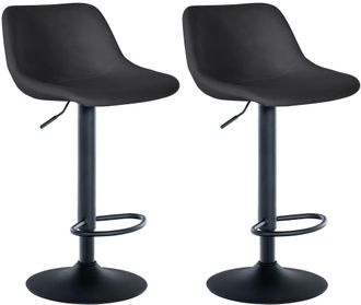 Clp Clp - Set De 2 Taburetes De Bar Loft Negro Terciopelo