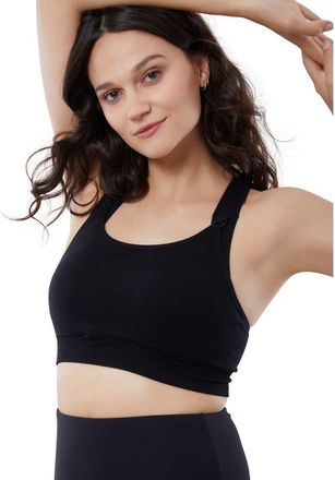 Ingrid & Isabel Medium Impact Nursing Sports Bra in Black at Nordstrom, Size X-Large