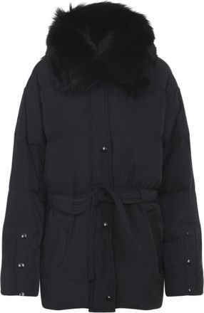 Yves Salomon Nero Quilted Jacekt
