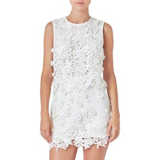 endless rose Embellished Sleeveless Top in White at Nordstrom Rack, Size Medium