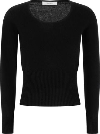Max Mara Ronde hals gebreide kleding - Dames - Truien - Zwart - Maat: XS Wol
