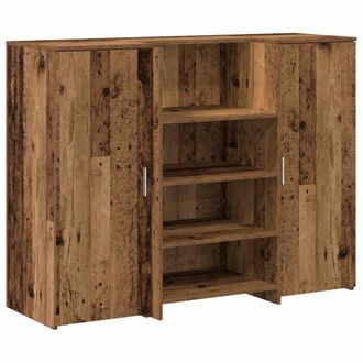 Berkfield Home Reception Desk Old Wood 135x50x103.5 cm Engineered Wood in Brown