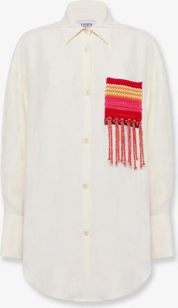 Laneus Camicia Over in viscosa e lino - LANEUS - gender_Woman