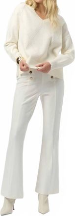 Joseph Ribkoff Heavy Knit Flared Pull-On Pants In Vanilla