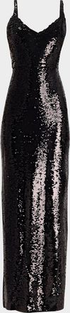 L'agence Karma Sequined Sleeveless Maxi Dress