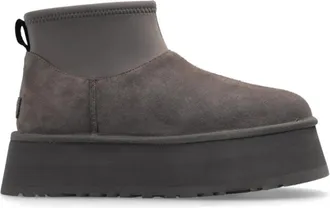UGG Classic Mini Dipper Boots Womens Dark Gray Suede Platform Hawk2806