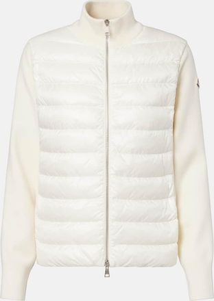 Moncler Cardigan in lana vergine e piuma
