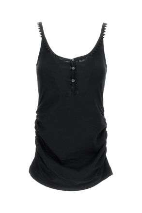Jacquemus Round Neck Slim Fit Tank Top with Draped Effect
