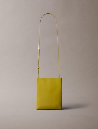 Calvin Klein Womens Line Leather Crossbody Bag - Blue