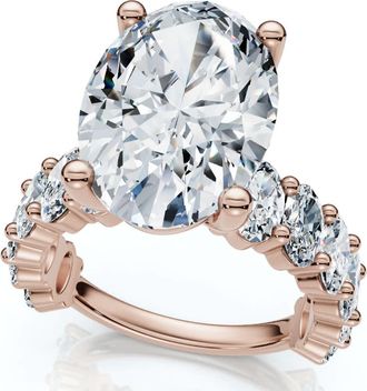 Pompeii3 Certified 6Ct Oval Diamond Engagement Ring 14k Gold Lab Grown