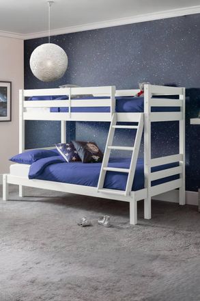 Julian Bowen Merlin Triple Sleeper Bunk Bed in White | Size: Single